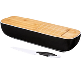 Panera con tabla de cortar y cuchillo, caja para pan baguette - New Planet Home