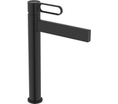 GME Dior Grifo monomando caño alto para lavabo fabricado con latón con un acabado en color negro 3126