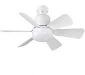 Ventilador de techo con Mando a Distancia Luz y Control, iluminación de 3 Colores, Pequeño ventilador de techo LED regulable con base E26, with rosca para Dormitory, Cocina y Sala de estar.
