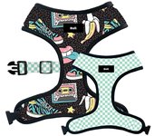 Bull Arnés Reversible para Perro y Gatos Dibujos, Retro, Arnes de Pecho para Perros