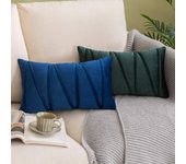 2PCS Lumbar Throw Pillow Covers 12 X 20 Inch Farmhouse Velvet Throw Pillow Case Cushion Cover Cojines Black Red Green Pink 쿠션