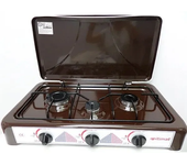 Cocina de Gas Portátil de 3 Fuegos con Tapa – ITIMAT – Blanca, Compacta y Eficiente
