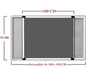 MAXHOME--Mosquitera extensible de aluminio blanco, Mosquitera fija extensible color blanco adaptable a ventanas, anti-insectos (mosquitos o moscas)
