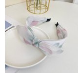 Tie Dyed Gauze Fabric Floral Print Wide Bowknot Bunny Ear Hairband Fashion Knotted Headband Hair Accessories