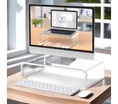 1pcs,Acrylic Laptop Stand Clear Desktop Computer Riser Table Space Save Storage Stand Desk Organizer for Laptop Computer Monitor