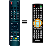 Mandos.tv DVD/DVB-T7141 para TELEVES mando a distancia programado
