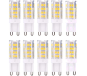 Bombillas LED G9, blanco cálido 3000K 5W LED G9, paquete de 10