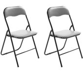 ORION91 Silla ALYA Plegable Asiento Acolchado Color Gris 45x45x80cm Estructura Negra Comedor Oficina Salón Teletrabajo Cocina - SpazioLuzio