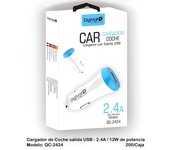 Cargador de coche cargador universal USB DigiVolt potencia 12W, Proteccion de sobrecarga, lus LED indicador funcionamiento