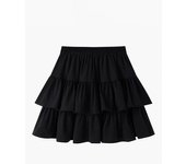 Pleated A-Line Skirt Women White Ruffle Sweet Tierred Pretty Style Skirt Elastic Waist Summer Slim Basic Korean Harajuku Dress