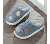 Women Cute Bear & Biscuit Pattern Fuzzy Slippers Super Soft Closed Toe Plush Winter Shoes Cozy & Warm Home Slippers