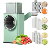 Cortador de Vegetales Multifuncional de Acero Inoxidable Corte Manual de Frutas y Verduras con Cuchillas Intercambiables Herramienta de Cocina Segura para Manos