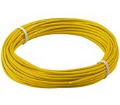 Goobay 55041 Alambre trenzado de cobre 1 núcleo aislado/cable trenzado de cobre/núcleo de alambre campana 18 x 0,1mm / cable trenzado AWG 26 / cable trenzado amarillo 10m