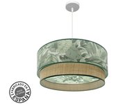 FABRILAMP Lámpara de techo colgante Congo 60d 3xe27 Blanco/verde-natural