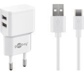 Goobay 44987 cargador de dispositivo móvil Universal Blanco Corriente alterna Interior