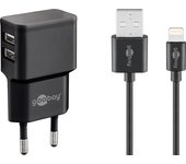 Goobay 44995 cargador de dispositivo móvil Universal Negro Corriente alterna Interior