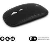 SUBBLIM Ratón Óptico Inalámbrico 2.4G y Bluetooth Dual Flat Mouse Recargable Negro