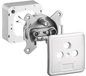 Goobay 68852 toma de corriente TV + SAT Plata, Blanco