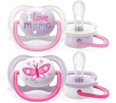 Avent Chupetes Ultra Air Collection Happy Niña 0-6 meses 2 unidades