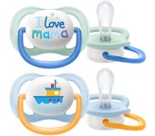 Avent Chupetes Ultra Air Collection Happy Niño 0-6 meses 2 unidades