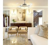 Led Hispania Ventilador de techo Luxury Libra (Dorado, 106 cm, 35 W, Blanco cálido)
