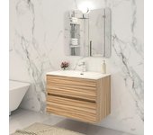 Disbain Conjunto de mueble de baño Vega (80 cm, Bambú, 3 pzs.)