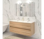 Disbain Conjunto de mueble de baño Vega (120 cm, Bambú, 3 pzs.)