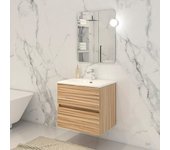 Disbain Conjunto de mueble de baño Vega (60 cm, Bambú, 3 pzs.)