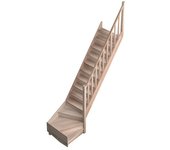 Sogem Escalera principal Tradi Eco (Ancho: 82 cm, 1/4 espiral derecha, Altura de planta: 280 cm, Haya)