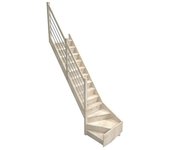 Sogem Escalera principal Trendy Eco (Ancho: 82 cm, 1/4 espiral izquierda, Altura de planta: 280 cm, Abeto)