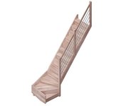 Sogem Escalera principal Trendy Eco (Ancho: 80 cm, 1/4 espiral derecha, Altura de planta: 285 cm, Haya)