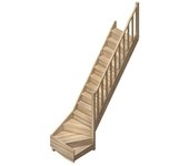 Sogem Escalera principal Tradi Eco (Ancho: 80 cm, 1/4 espiral derecha, Altura de planta: 285 cm, Roble)
