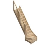 Sogem Escalera principal Tradi Eco (Ancho: 80 cm, 1/4 espiral izquierda, Altura de planta: 285 cm, Roble)