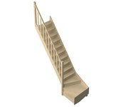 Sogem Escalera principal Tradi Eco (Ancho: 80 cm, 1/4 espiral izquierda, Altura de planta: 285 cm, Abeto)