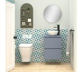 Artysan Conjunto de mueble de baño Nuca (45 cm, Azul, 3 pzs.)
