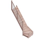 Sogem Escalera principal Trendy Eco (Ancho: 80 cm, 1/4 espiral izquierda, Altura de planta: 285 cm, Haya)
