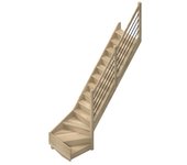 Sogem Escalera principal Trendy Eco (Ancho: 80 cm, 1/4 espiral derecha, Altura de planta: 285 cm, Roble)