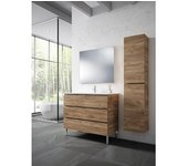 Conjunto de mueble de baño Celia (80 cm, Tabaco, 3 pzs.)