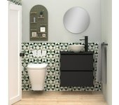 Artysan Conjunto de mueble de baño Nuca (60 cm, Negro, 3 pzs.)