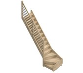 Sogem Escalera principal Trendy Eco (Ancho: 80 cm, 1/4 espiral izquierda, Altura de planta: 285 cm, Roble)