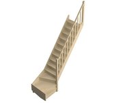 Sogem Escalera principal Tradi Eco (Ancho: 80 cm, 1/4 espiral derecha, Altura de planta: 285 cm, Abeto)