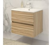 Disbain Conjunto de mueble de baño Vega (Ancho total del mueble de baño: 60 cm, Bambú, Mate)