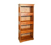 MACABANE Estantería biblioteca de 6 cajones de madera de teca marrón