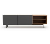 Herdasa Mueble TV melamina nogal-grafito patas grafito 54x180x44 cm