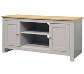 Loft24 Mueble de tv con 2 puertas en efecto de madera roble y gris