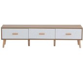 Urban Meuble Mueble tv efecto madera clara con 3 cajones y puerta blanca