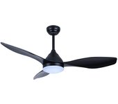 Wonderlamp Ventilador de techo silencioso negro con luz y temporizador