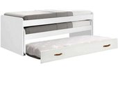 MueMue Cama triple aglomerado blanco + somieres y colchones 90x200cm