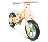 Beeloom Bicicleta sin pedales para niños de madera natural verde