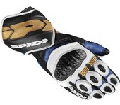 Spidi Carbo 7 Guantes de la motocicleta - Negro Blanco Azul (2XL)